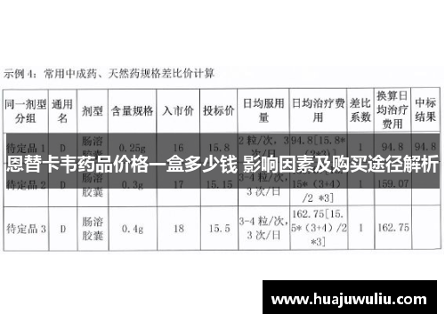 恩替卡韦药品价格一盒多少钱 影响因素及购买途径解析